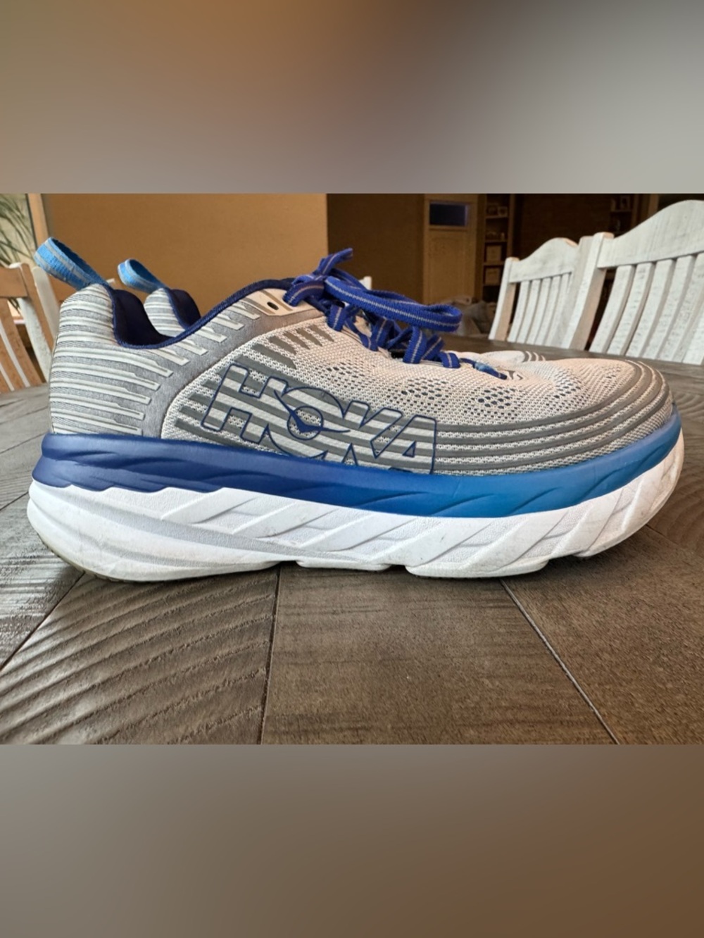 Hoka One One Bondi 6 Vapor Blue/Frost Grey Running Shoes Men’s Size 7 - Picture 4 of 14